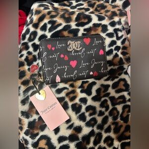 Juicy Couture Black Wallet with Red and Pink Accents